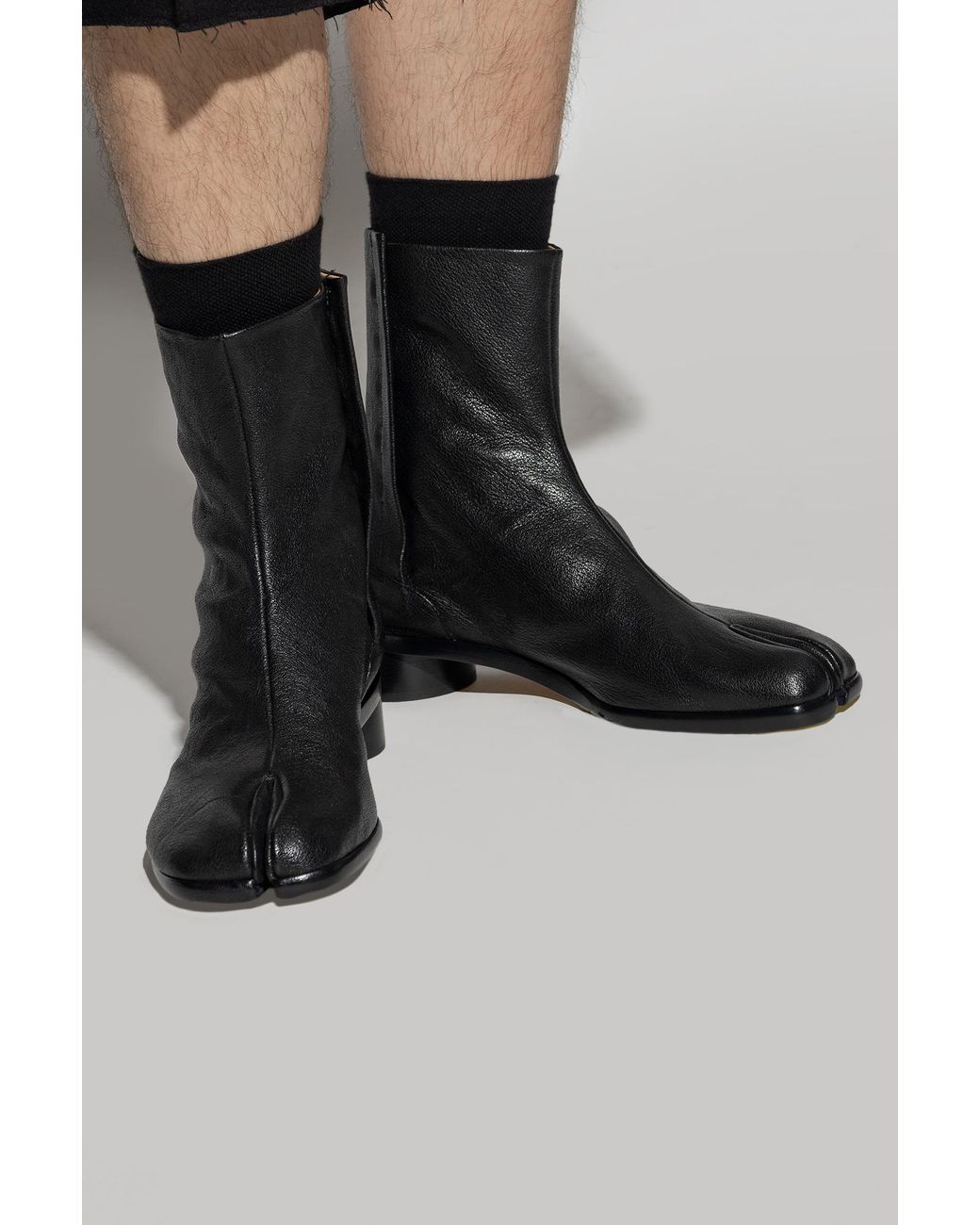 Maison Margiela Black 'Tabi' Cut-Out Boots