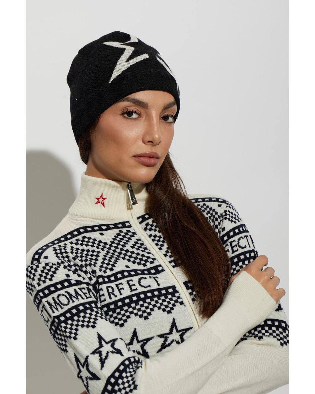 Perfect Moment Black Wool Beanie With Logo