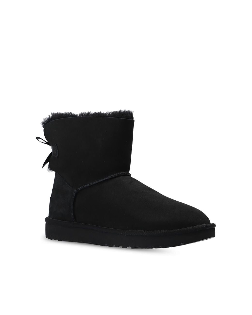Ugg Black Mini Bailey Bow Ii Suede Shearling Winter Boots