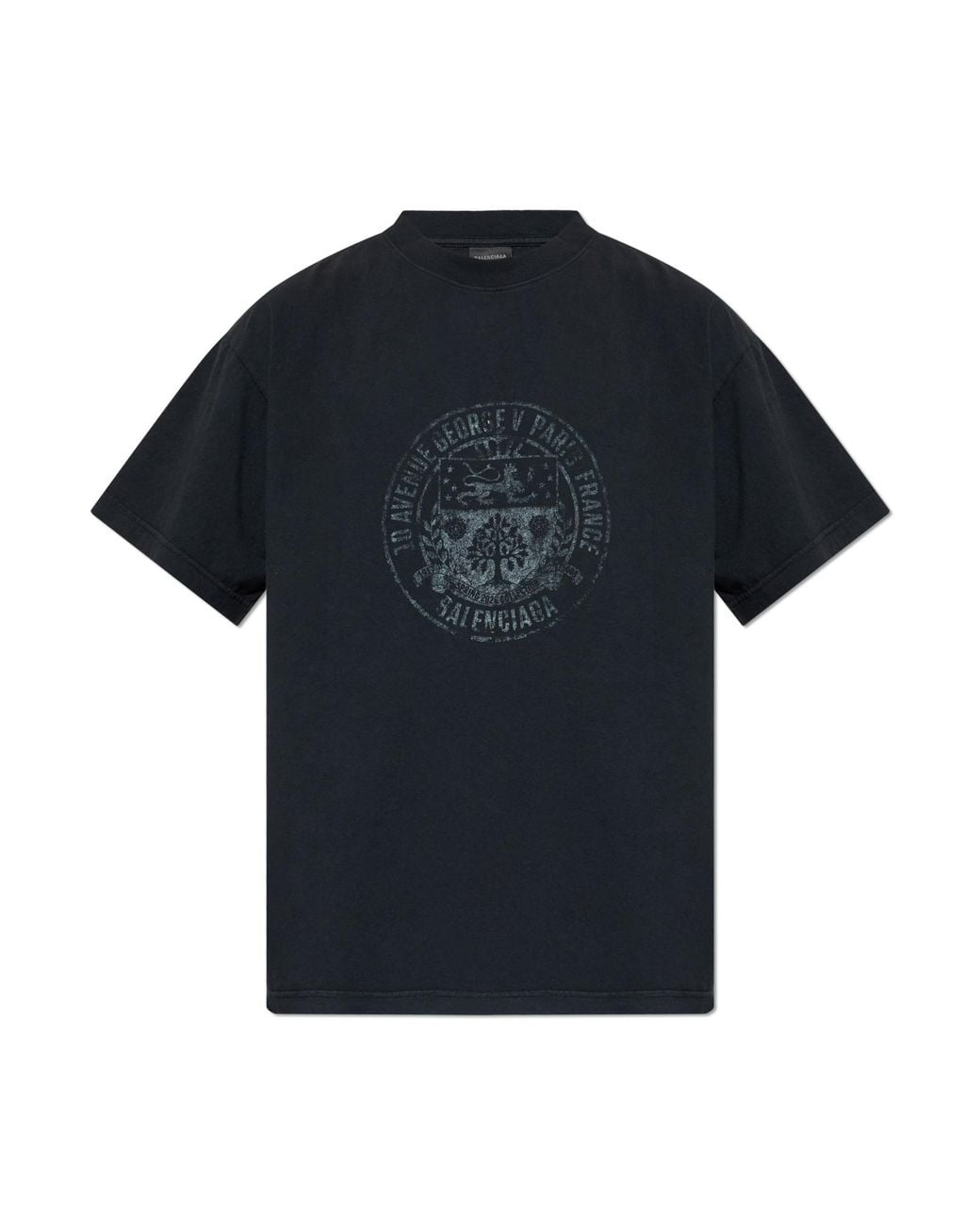 Balenciaga Black T-Shirt With Print for men
