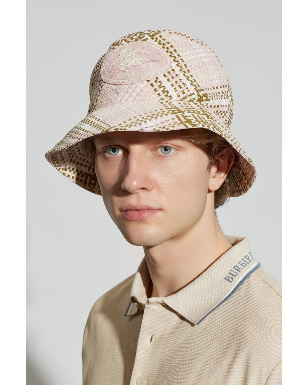 Burberry Natural Hat With Logo for men