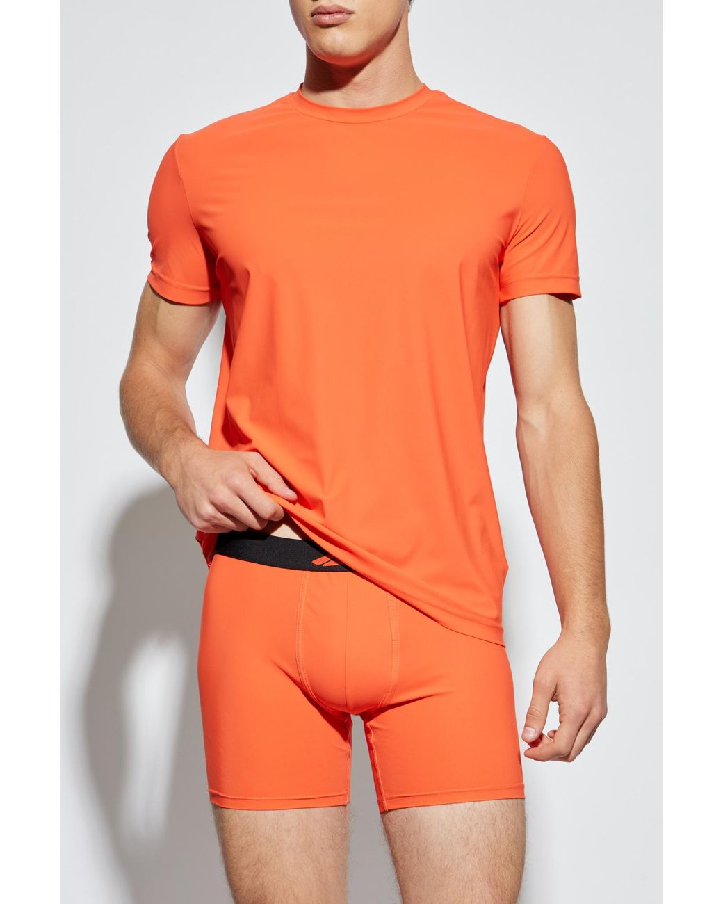 DSquared² Orange Lingerie T-Shirt With Round Neckline for men