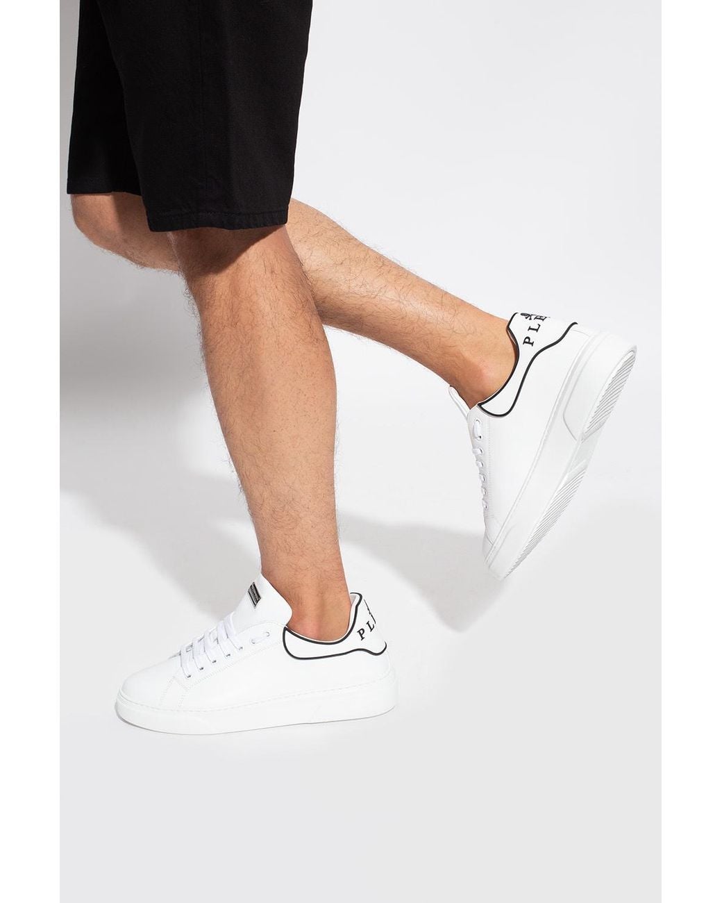 Philipp Plein Leather Sneakers in Black for Men | Lyst