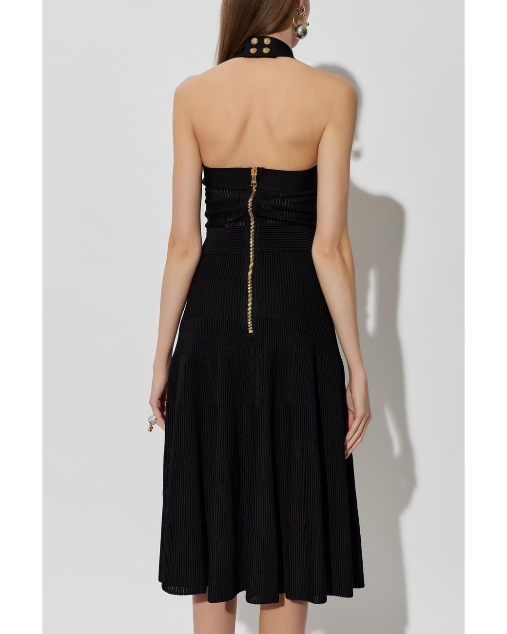 Balmain Black Backless Dress