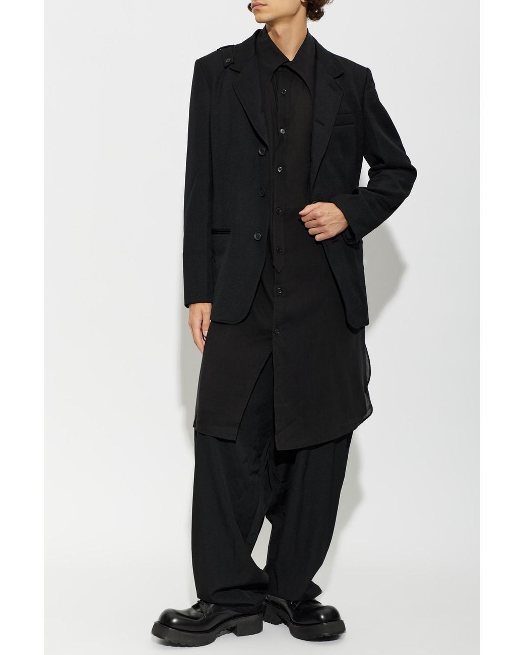 Yohji Yamamoto Black Wool Blazer With Single Vent for men