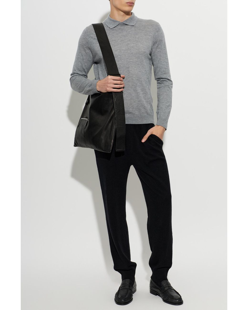 Lisa Yang Gray Cashmere Polo 'Torin' for men