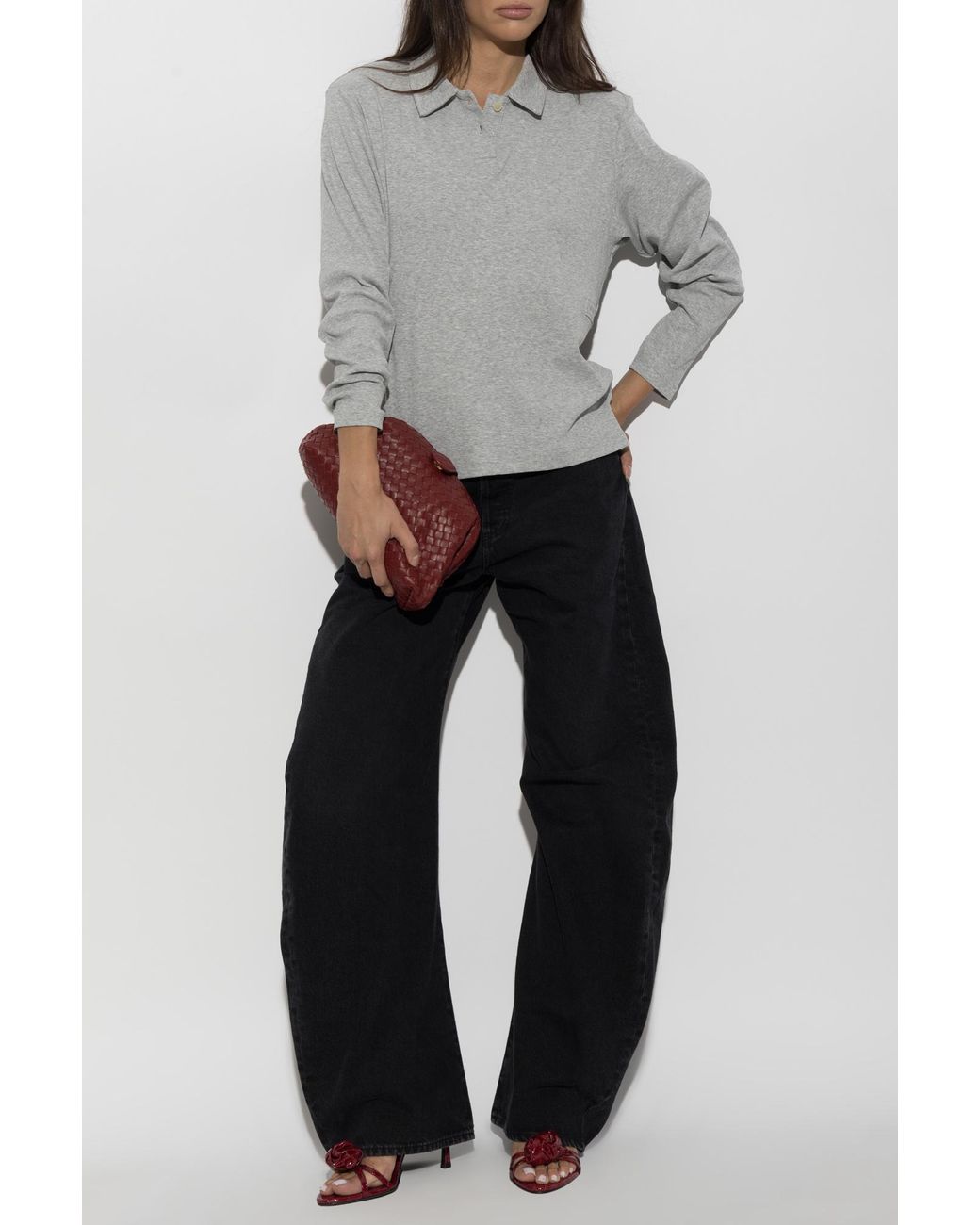 Rethinkit Studios Gray Polo Shirt With Sewn-In Shoulder Pads
