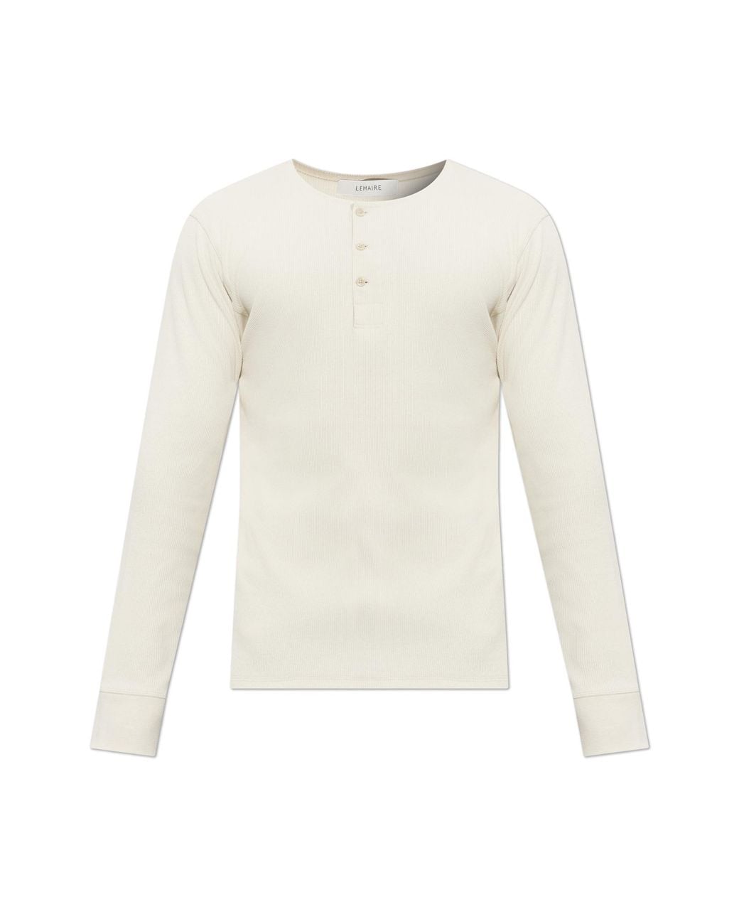 Lemaire White Ribbed Long-Sleeve Top for men