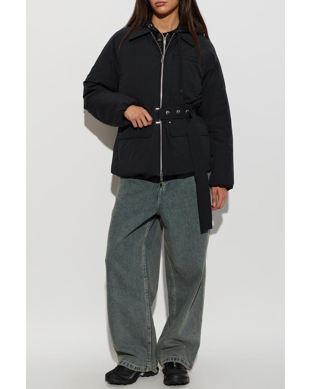Moose Knuckles Black Quilted Jacket With Hood