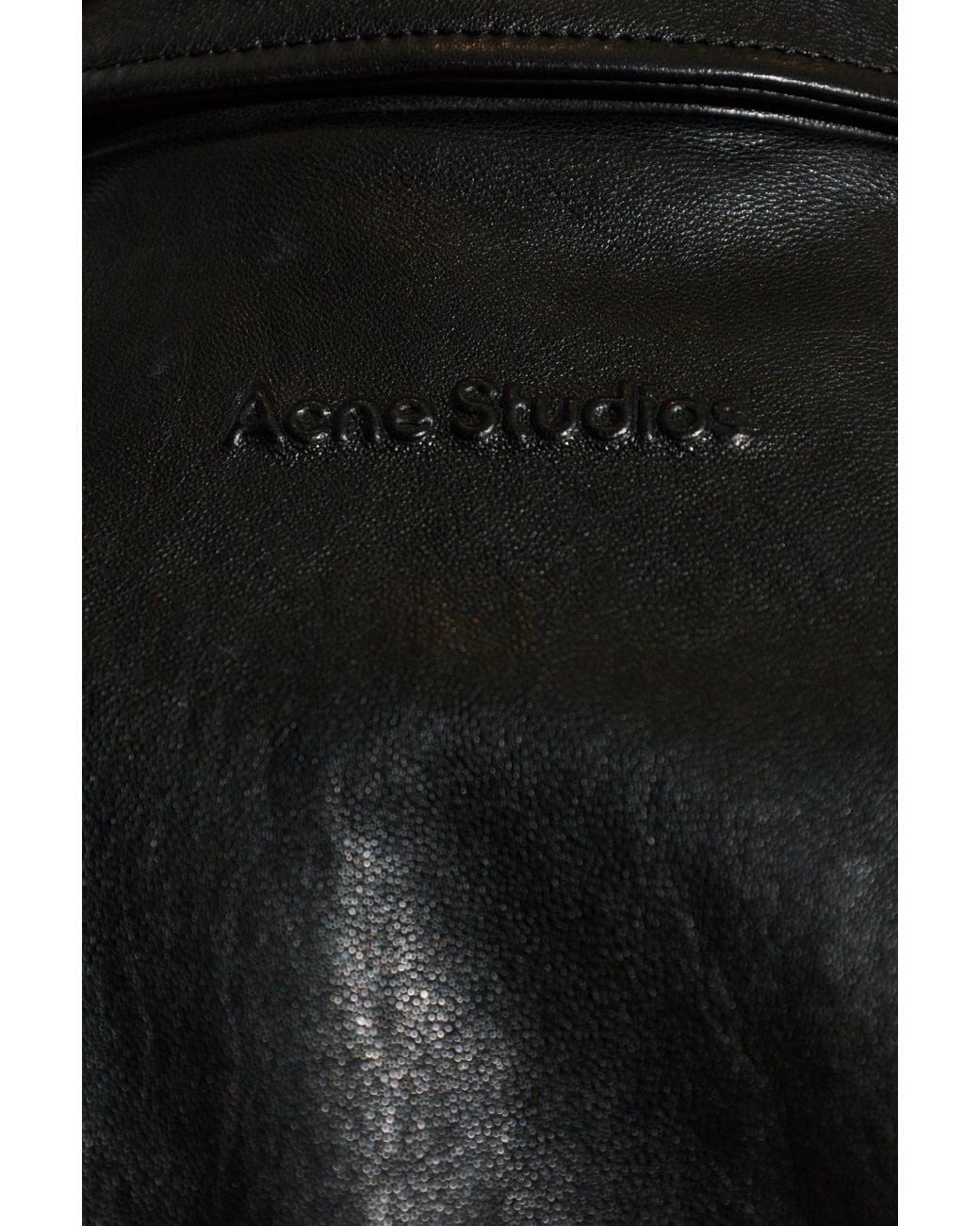 Acne Black Leather Jacket With Pockets