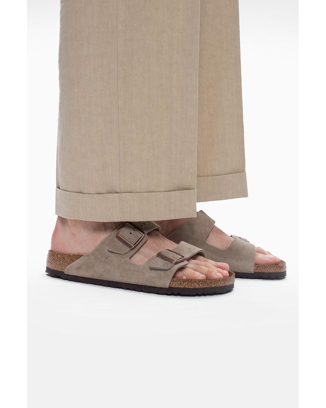 Birkenstock Natural Suede Sandals 'Boston Bs' for men