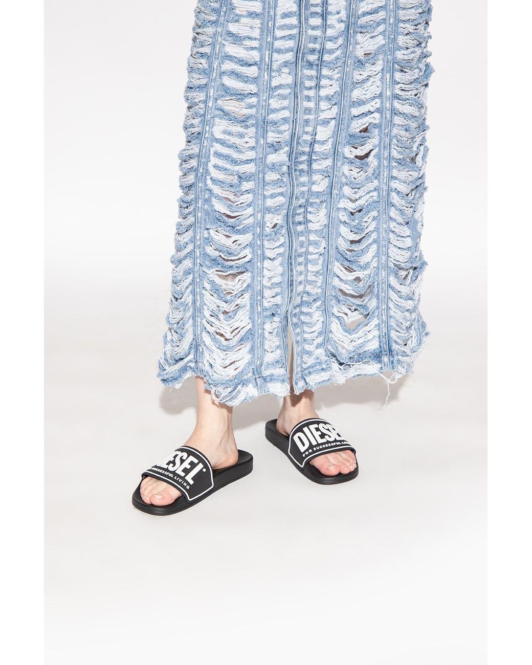 DIESEL White 'Sa-Mayemi Cc' Slides