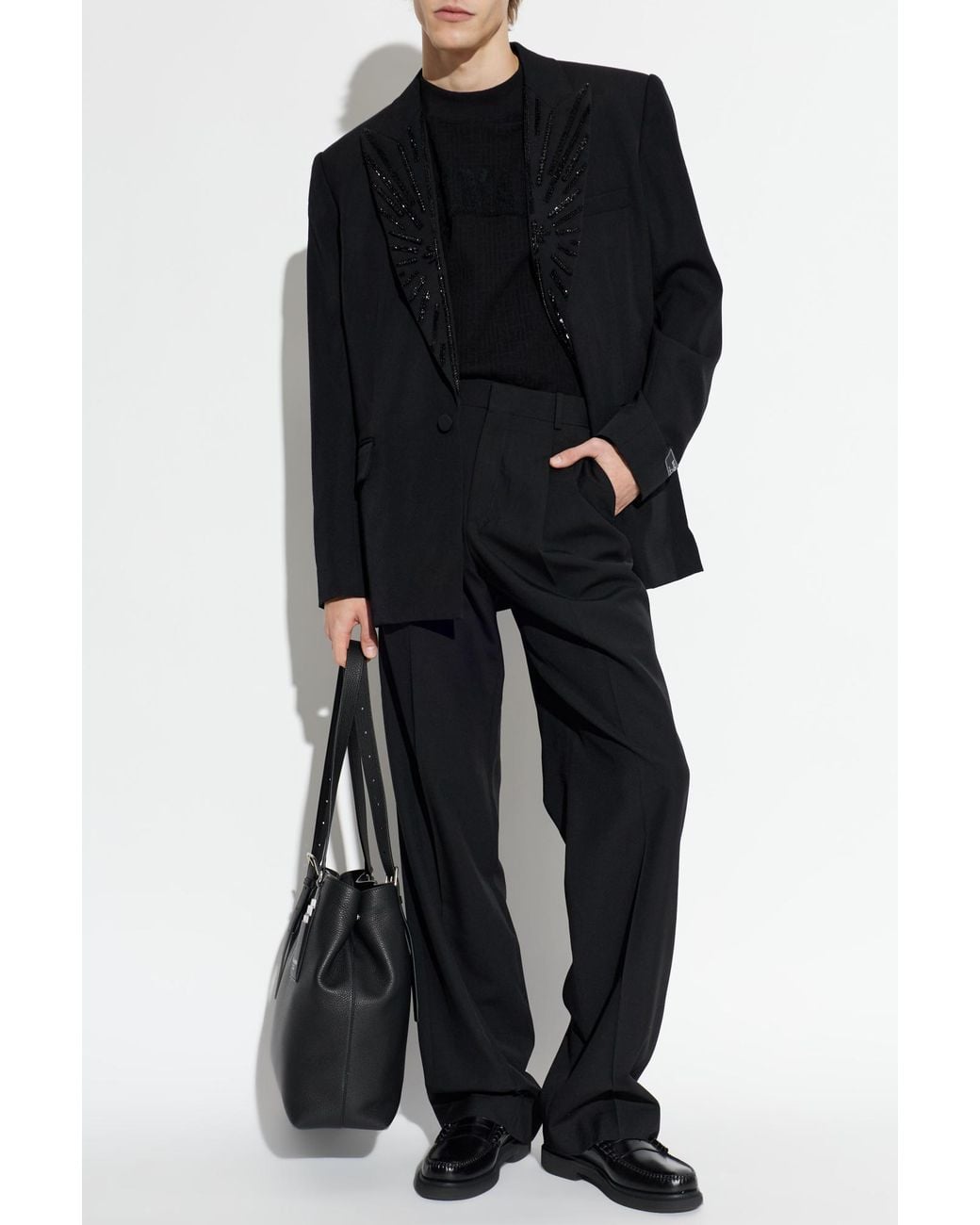 Balmain Black T-Shirt With Monogram for men