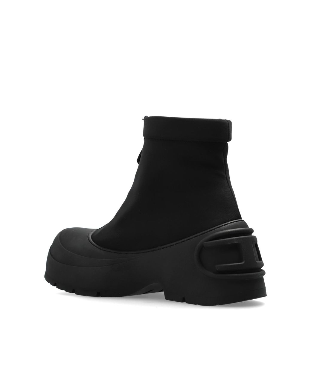 DIESEL Platform Ankle Boots 'D-Donald Ch' in Black for Men | Lyst