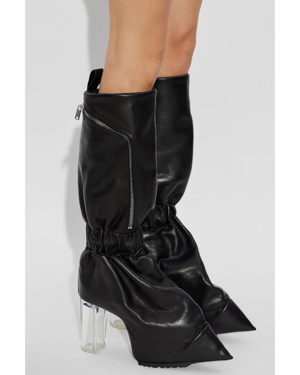 Rick Owens Black Platform Boots "Cargo Taquito"