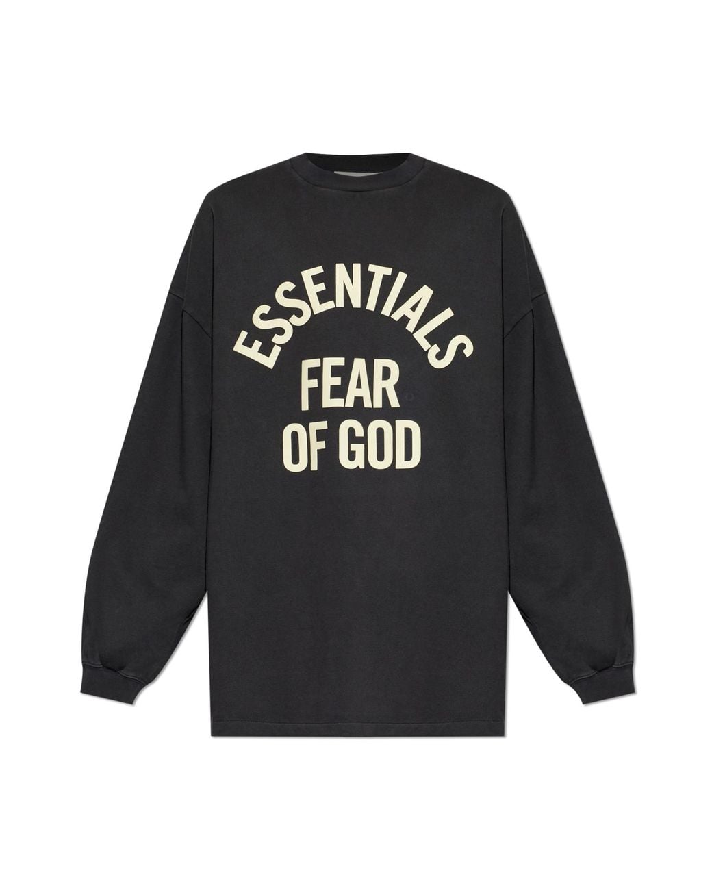 Fear Of God Black Sweatshirt With Printed Logo for men