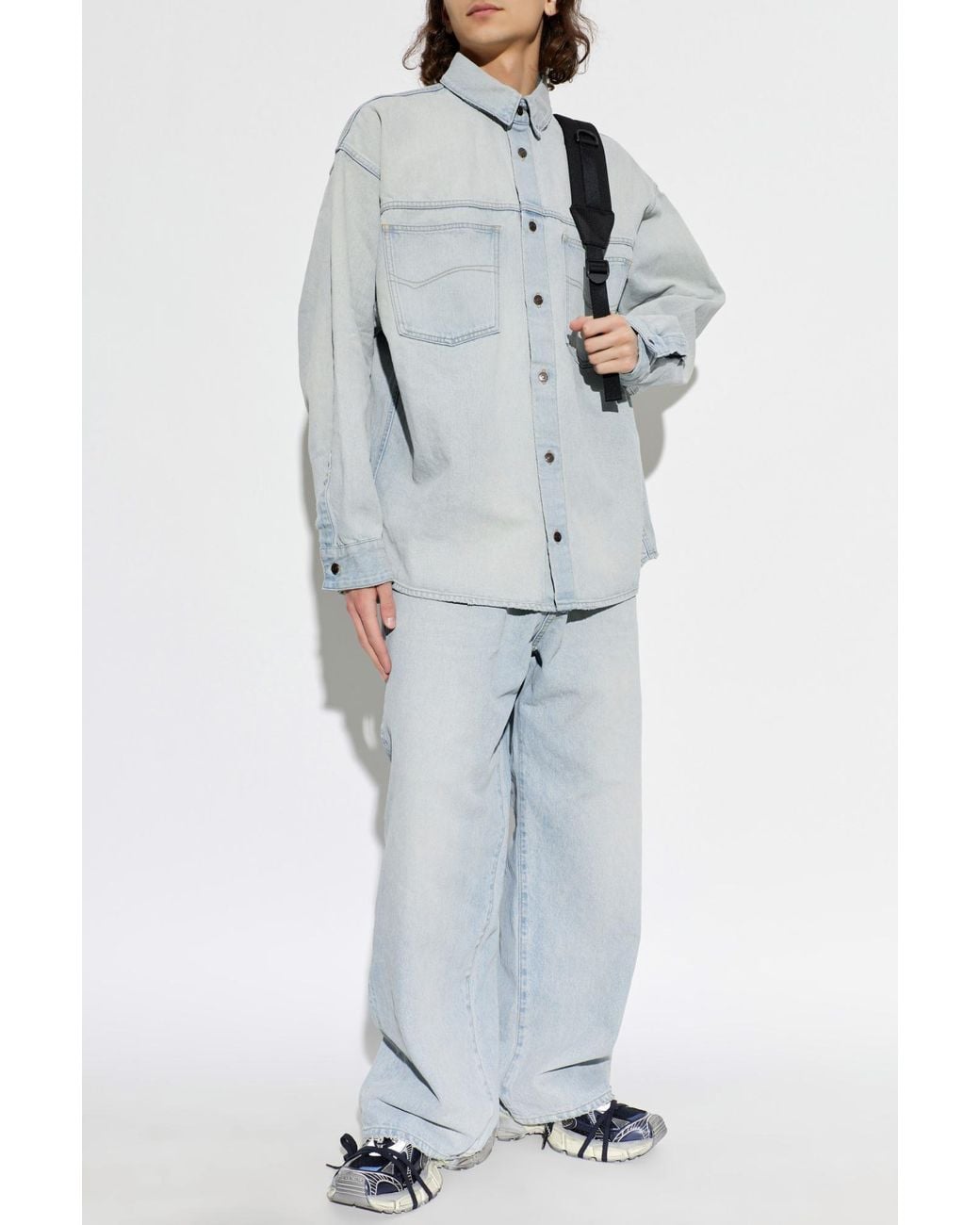 Balenciaga Blue 'Oversize' Denim Shirt for men