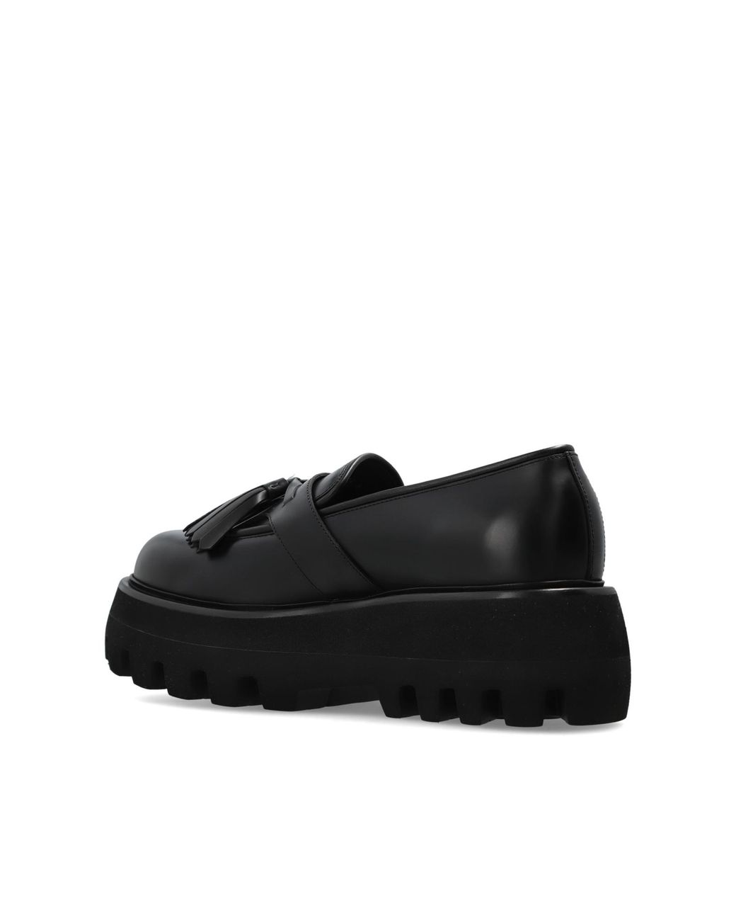 McQueen Black Platform Loafers for men
