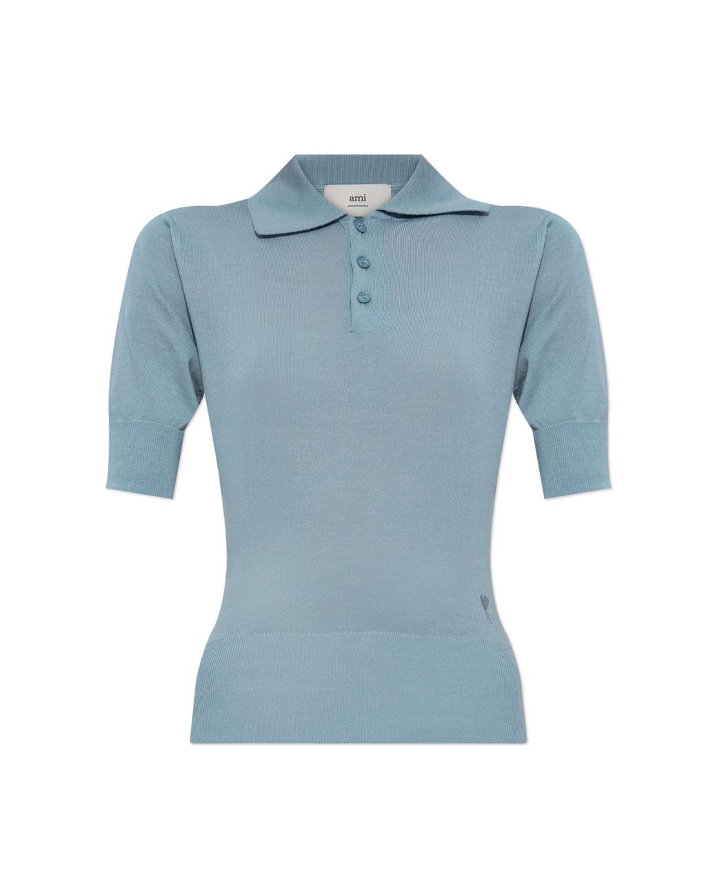 AMI Blue Wool Top
