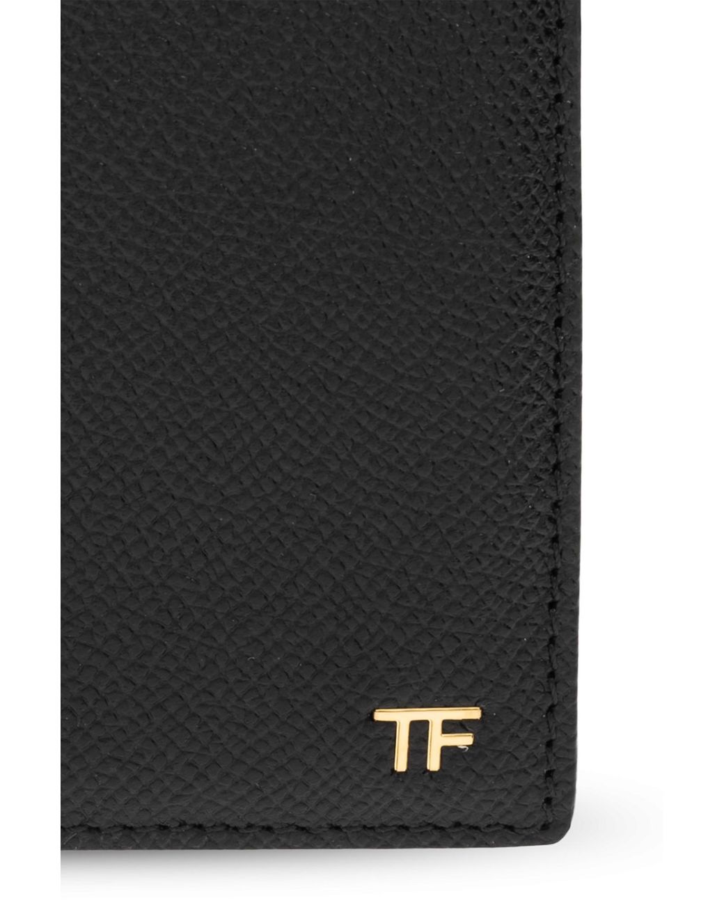 Tom Ford Black Folded Leather Wallet for men
