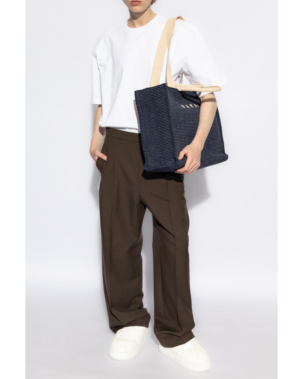 Marni White T-Shirt With Logo for men