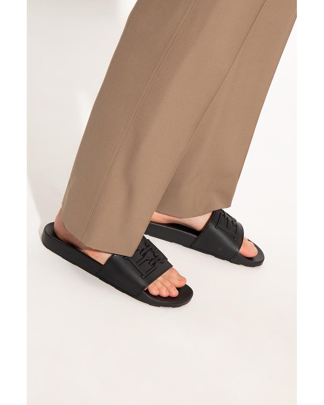 Bally 'scotty' Rubber Slides in Black for Men Lyst