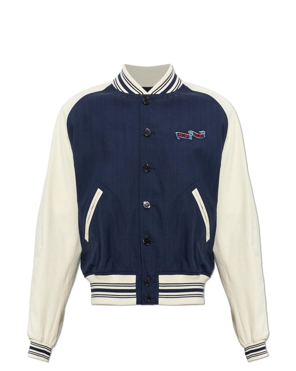 KENZO Blue Jacket With Embroidered Logo for men
