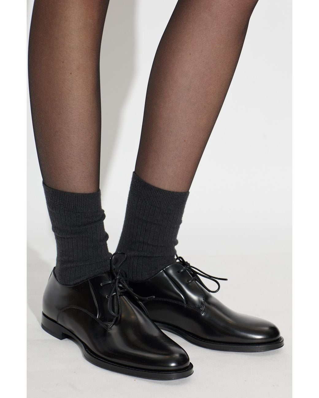 Dolce & Gabbana Black Leather Derby Shoes