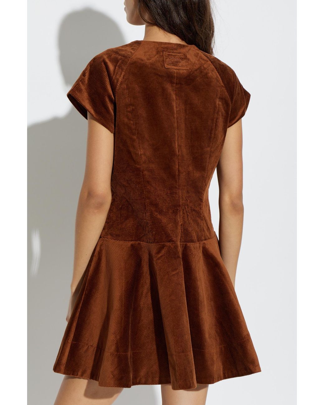 Ganni Brown Corduroy Dress