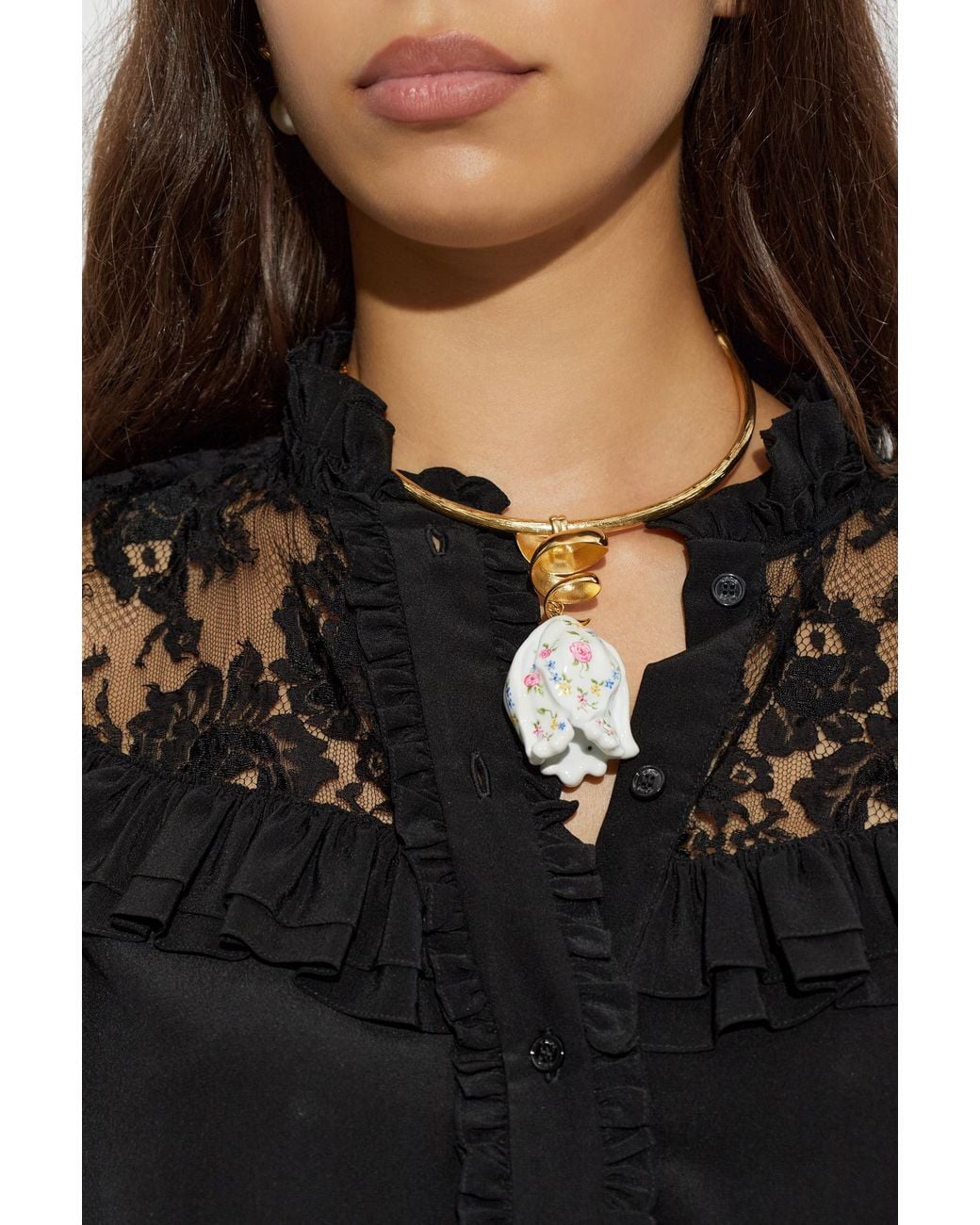 Chloé Metallic "Bloomcraft" Necklace