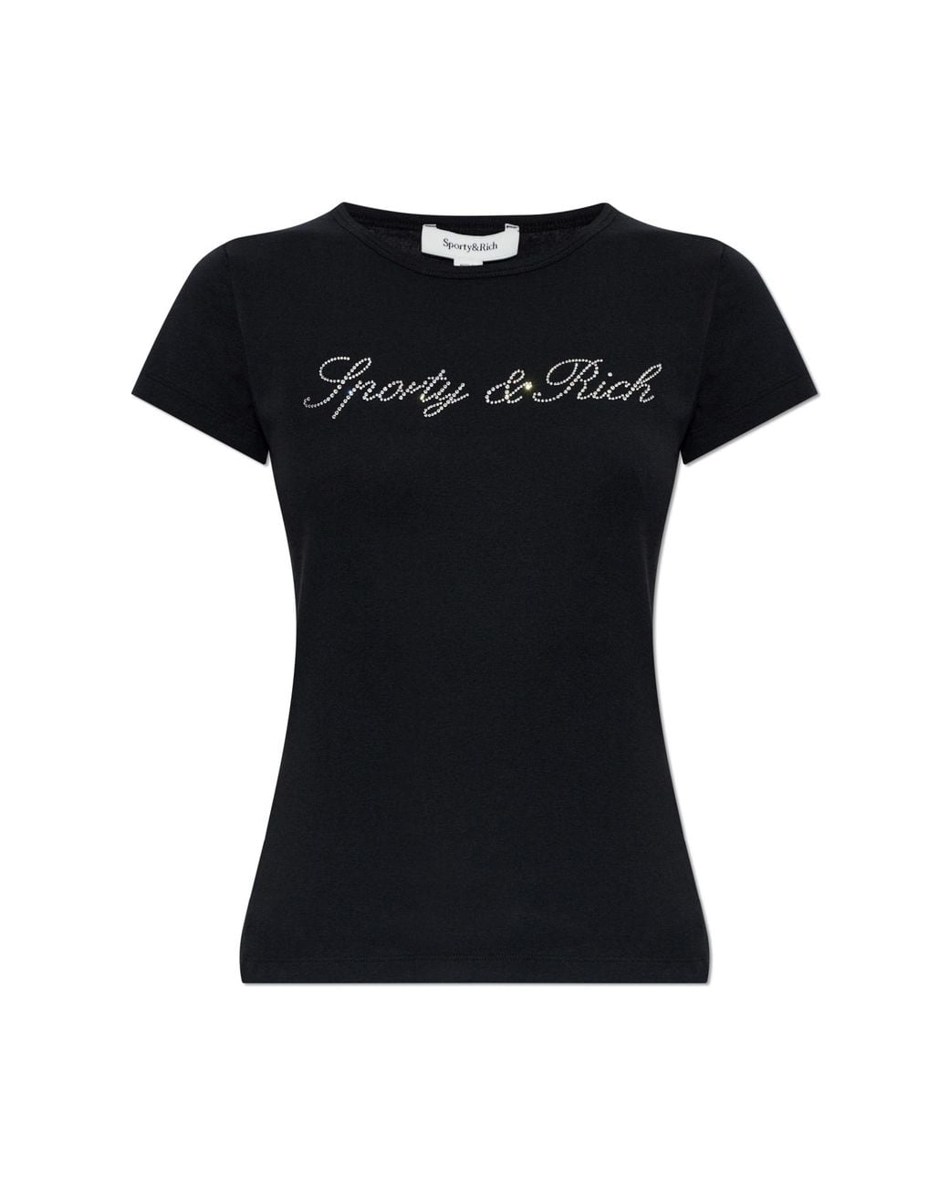 Sporty & Rich Black T-Shirt From The "Rich Girl Drop" Collection