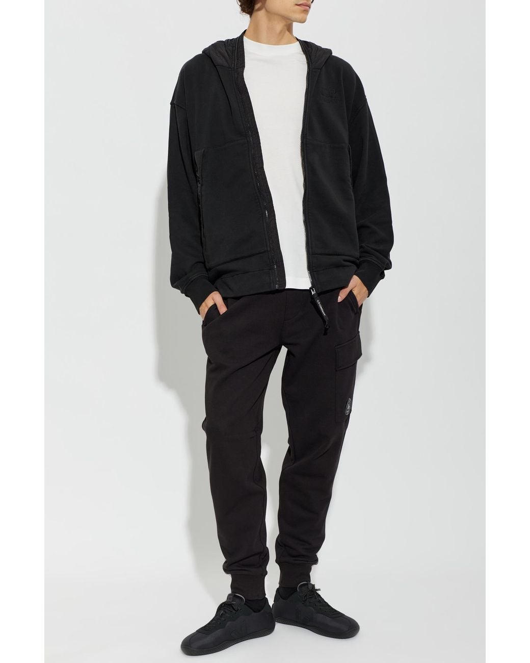 C P Company Black Hoodie for men