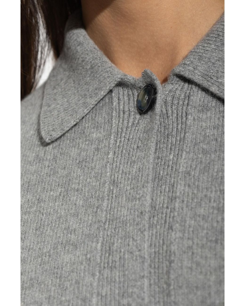 Haikure Gray Wool Polo "Ash"