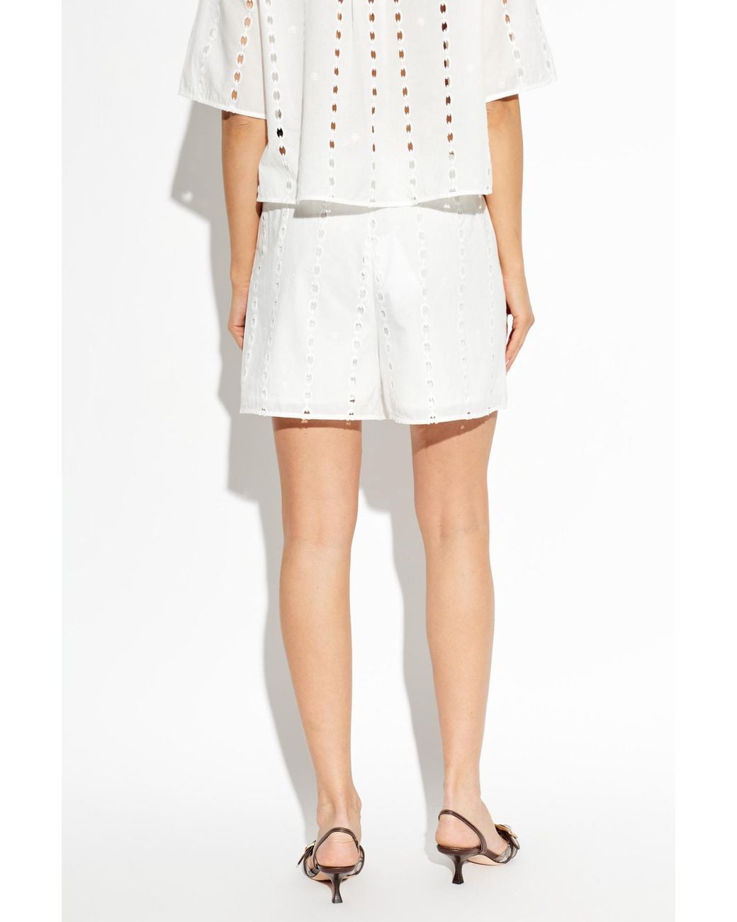 Anine Bing White "Kam" Shorts