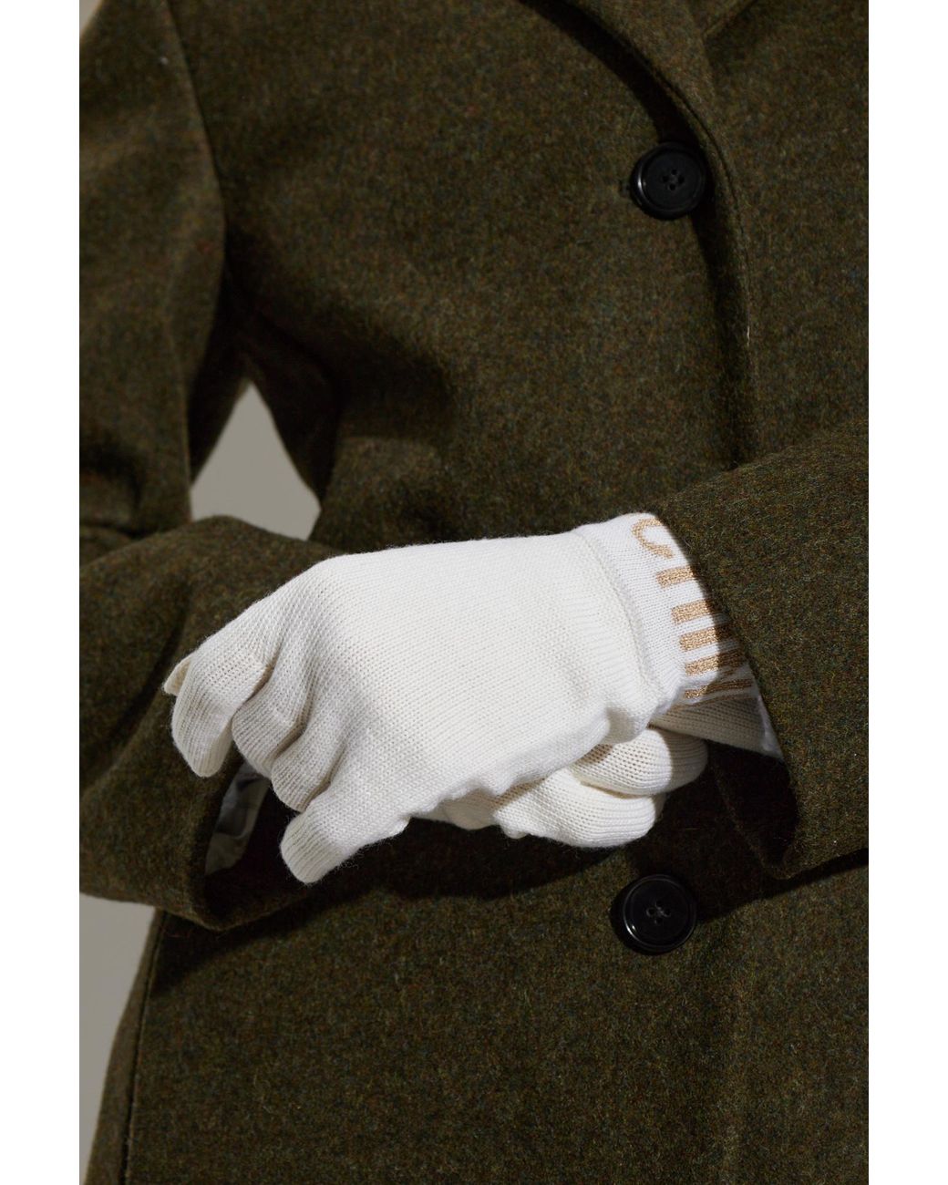 Moschino Black Gloves With Logo