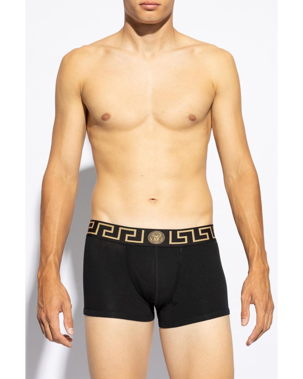Versace Black Two-Pack Of Boxers With Logo for men