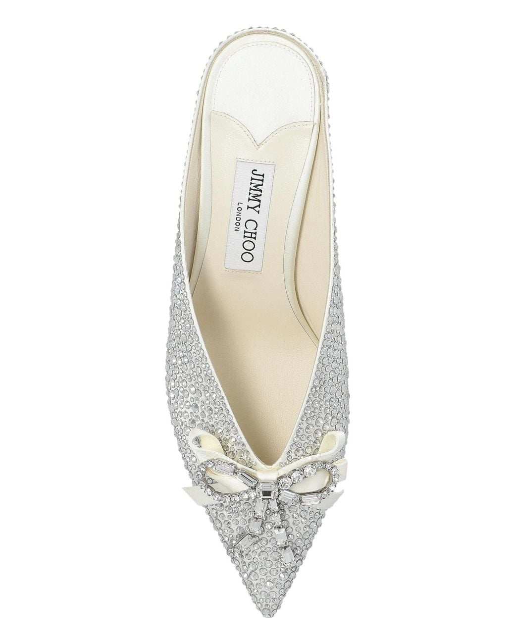 Jimmy Choo White Heeled Mules 'Auria'