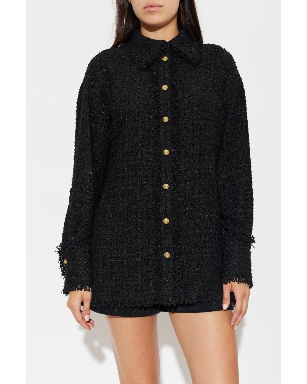 Balmain Black Tweed Shirt