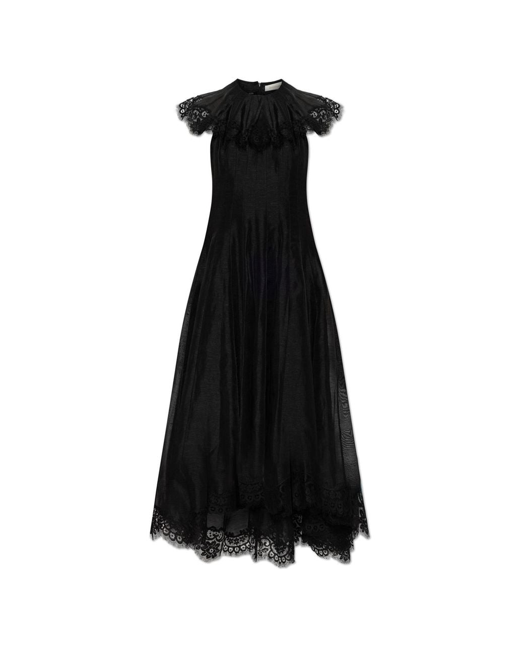 Zimmermann Black Dress With Lace Finish