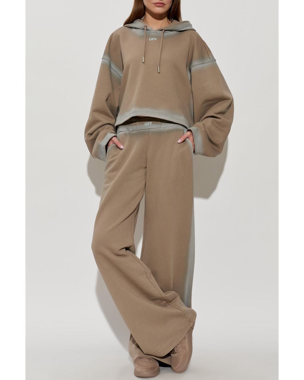 Off-White c/o Virgil Abloh Natural Wide-Leg Sweatpants