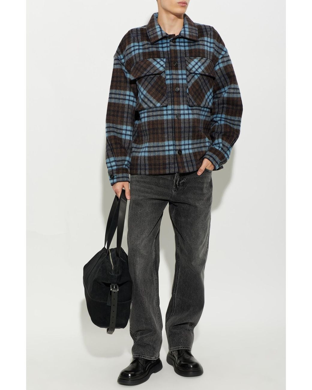 Entire studios Brown Jacket With Collar for men