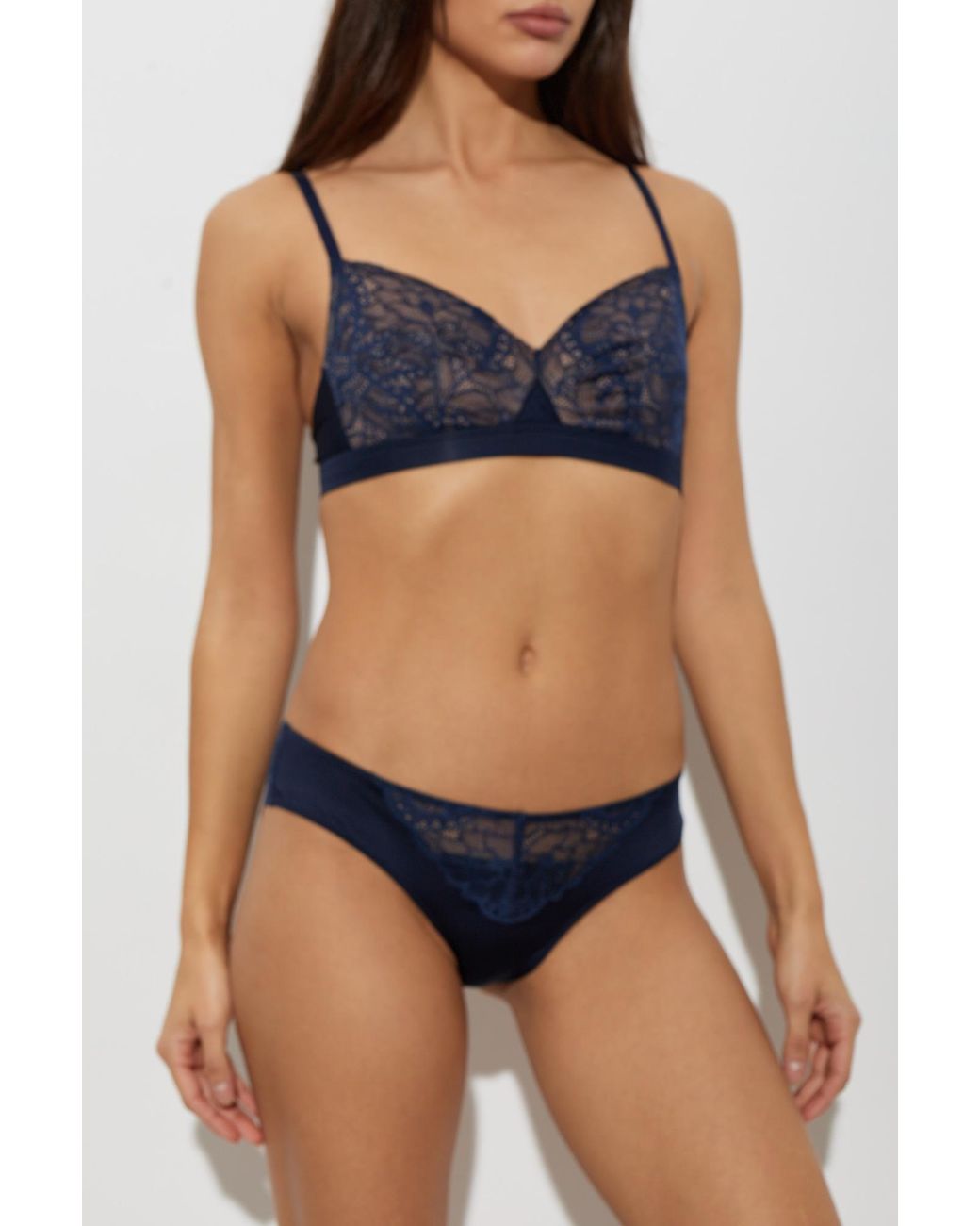 Hanro Blue Lace Bra From The 'Azella' Line