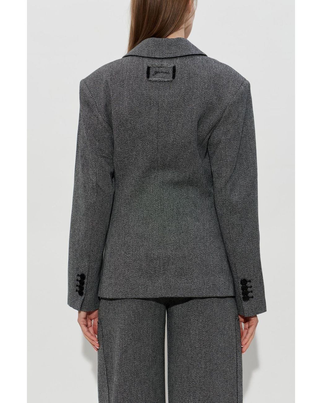Ganni Gray Blazer With Pockets