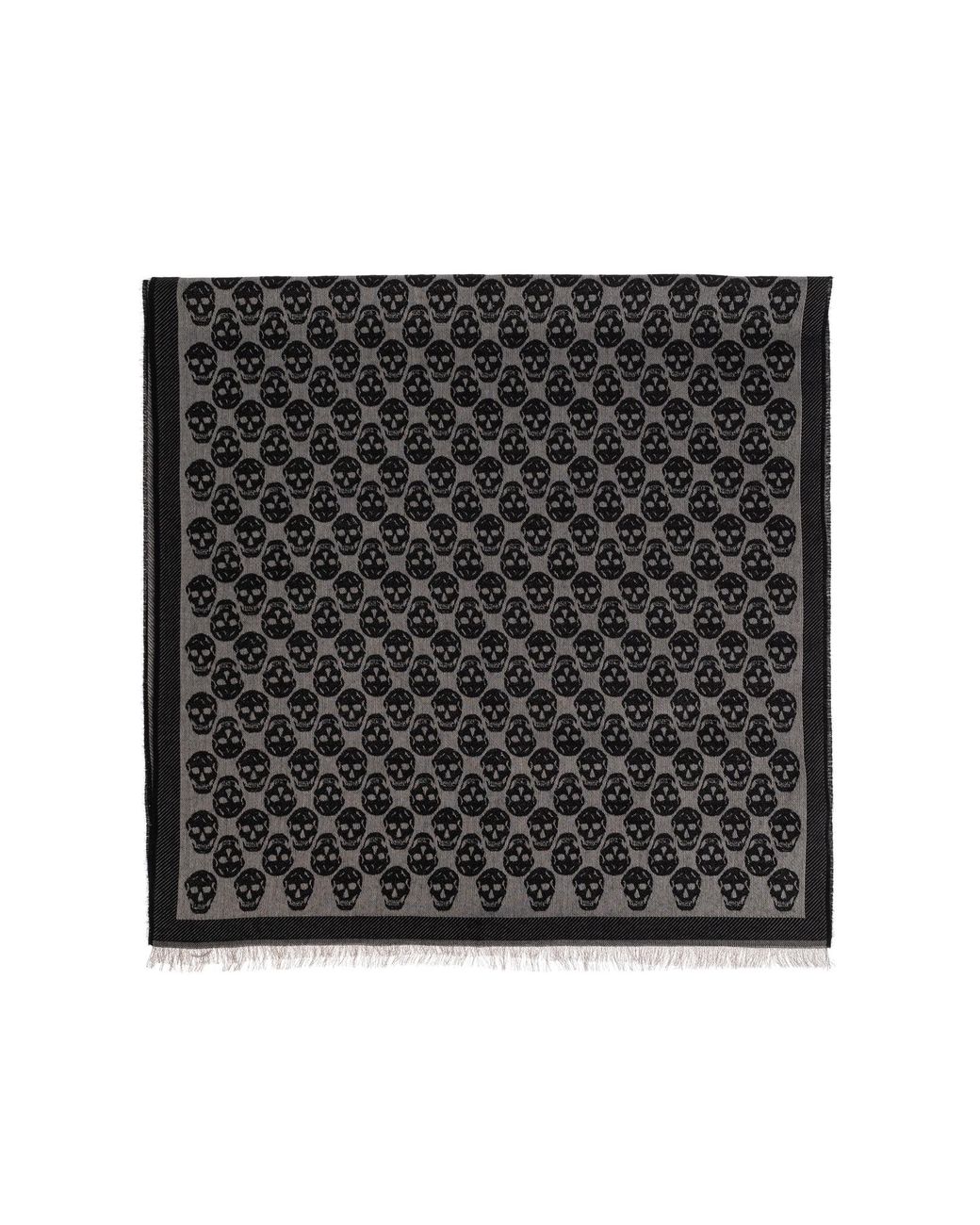 McQueen Black Scarf With A Distinctive Skull Motif for men