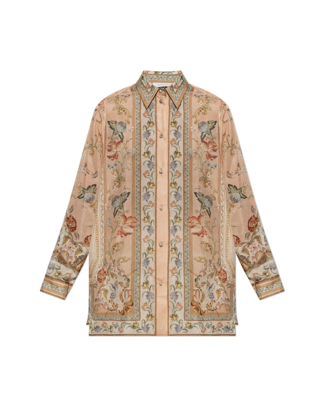 Zimmermann Natural Loose-Fit Silk Shirt