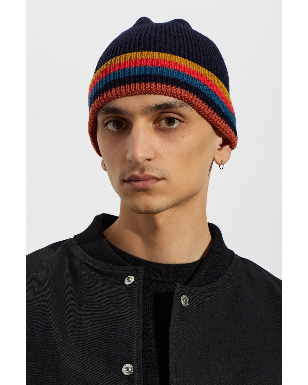 Paul Smith Blue Wool Beanie for men