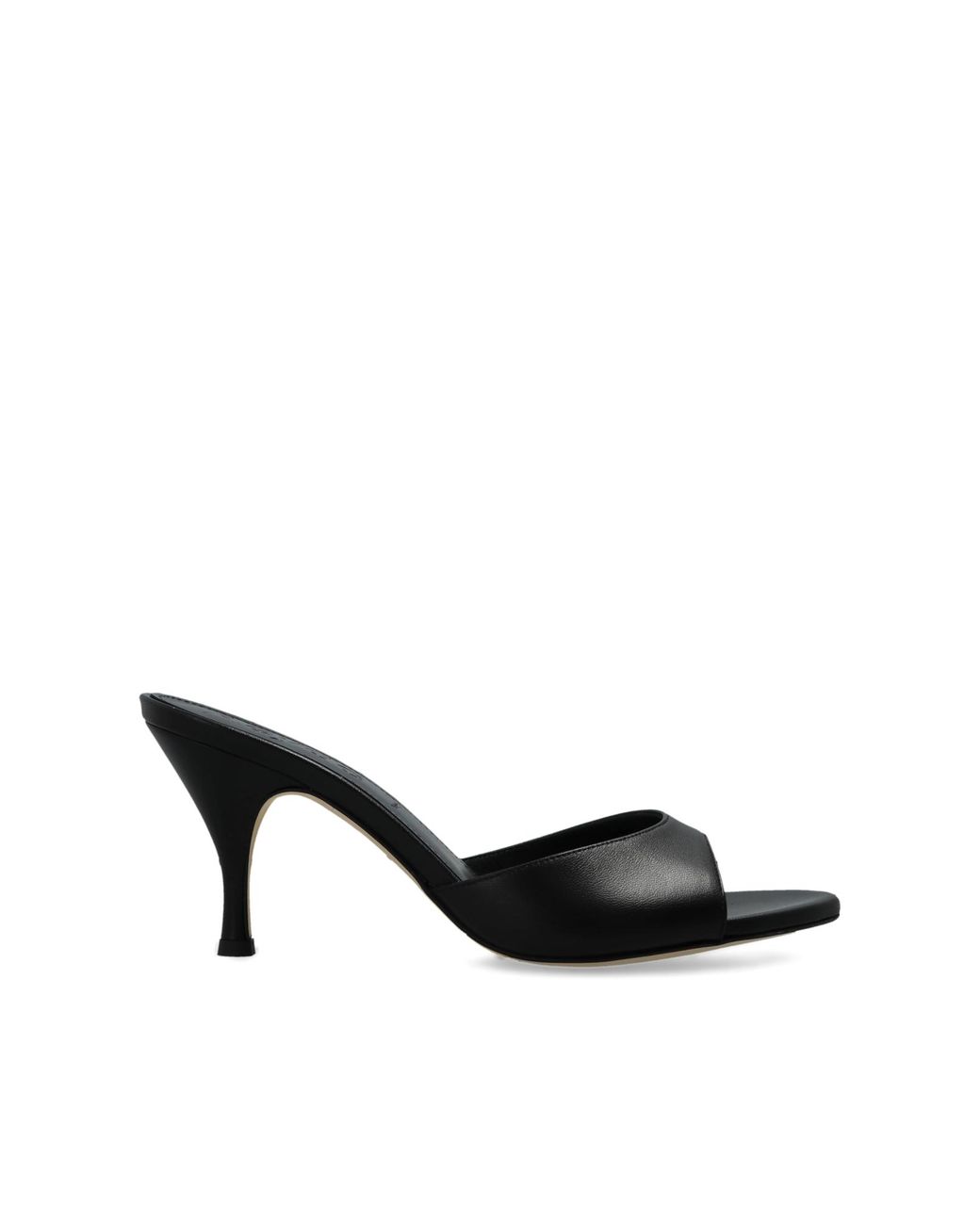 Aeyde Black Heeled Mules "Samia"