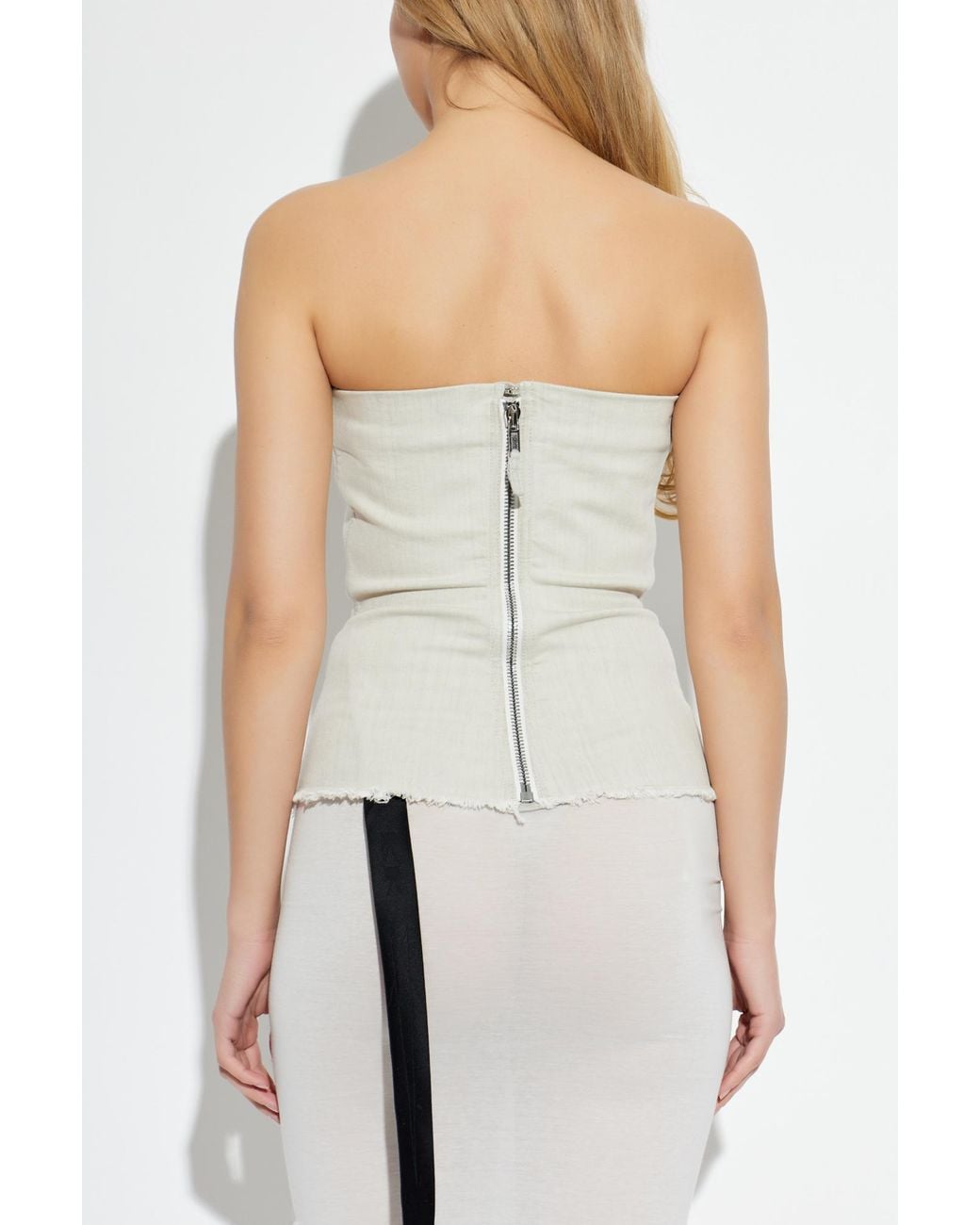 Rick Owens White Denim Top With 'Vintage' Effect