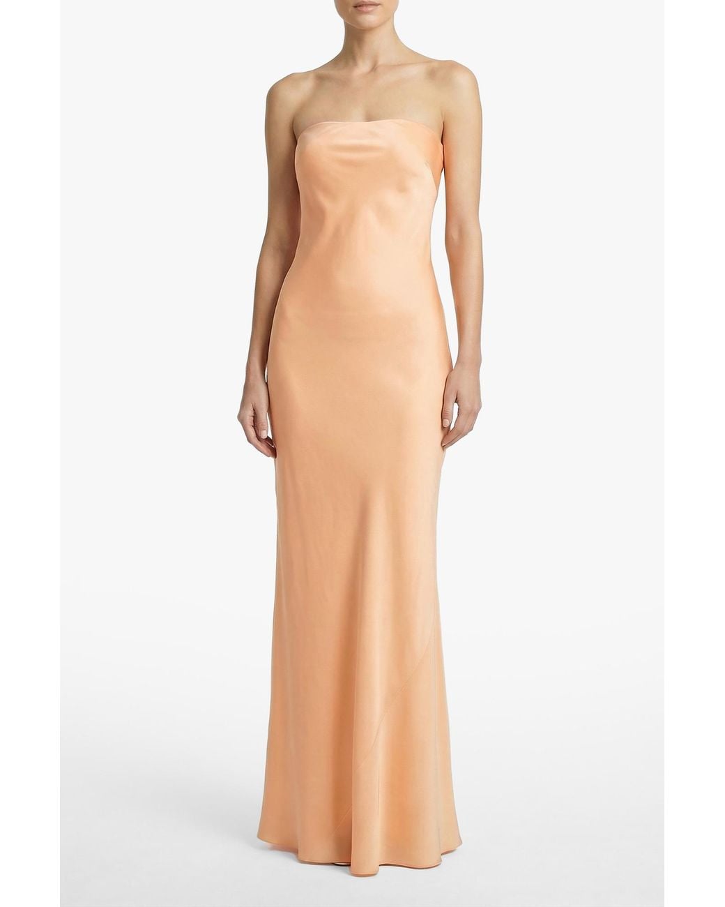 Forte_forte Orange Satin Off-The-Shoulder Dress