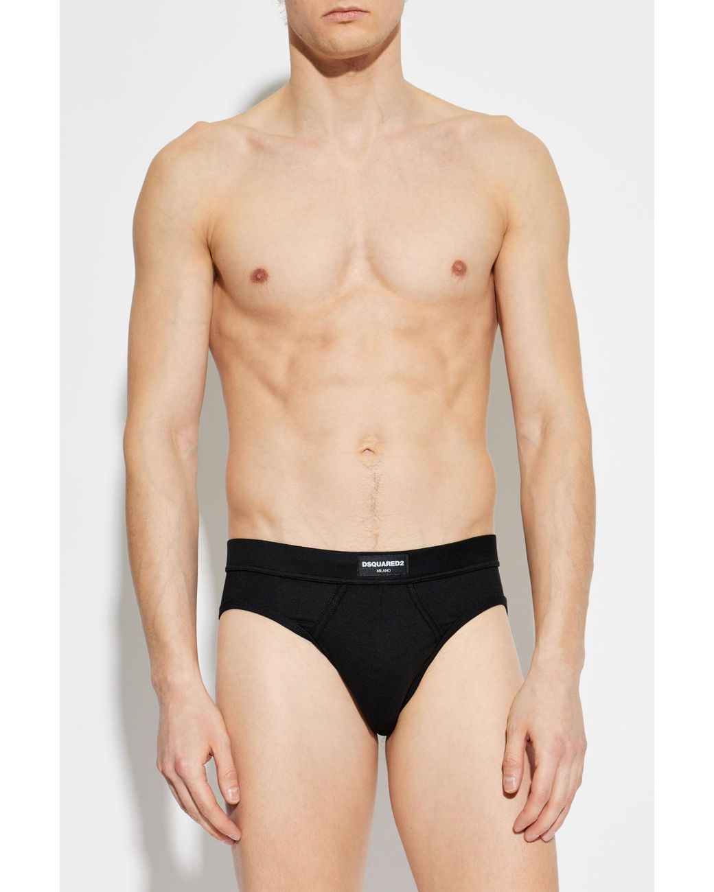 DSquared² Black Briefs With Logo for men